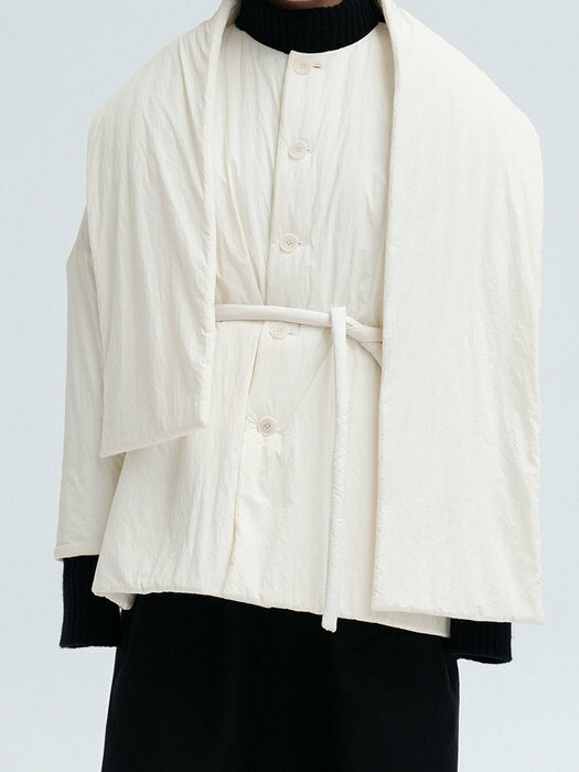 Padded Reversible Half Jacket / Ivory