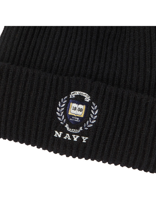 [COLLECTION LINE] N ARCHIVE HAUS LOGO WOOL BEANIE BLACK