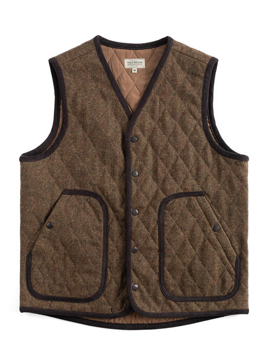 VN QUILTED WOOL VEST (olive)