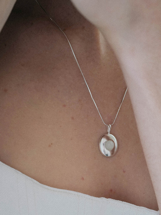 [925silver,Glass]Plateau necklace(32color)