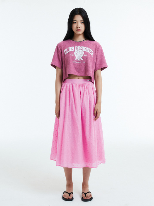 Italy jacquard full skirt / Pink