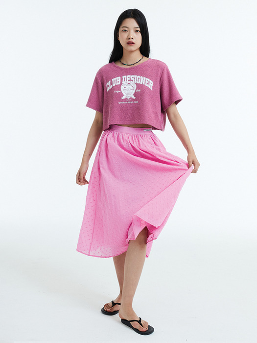 Italy jacquard full skirt / Pink