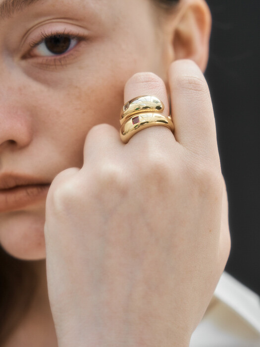 23SS Dome Cubic Ring