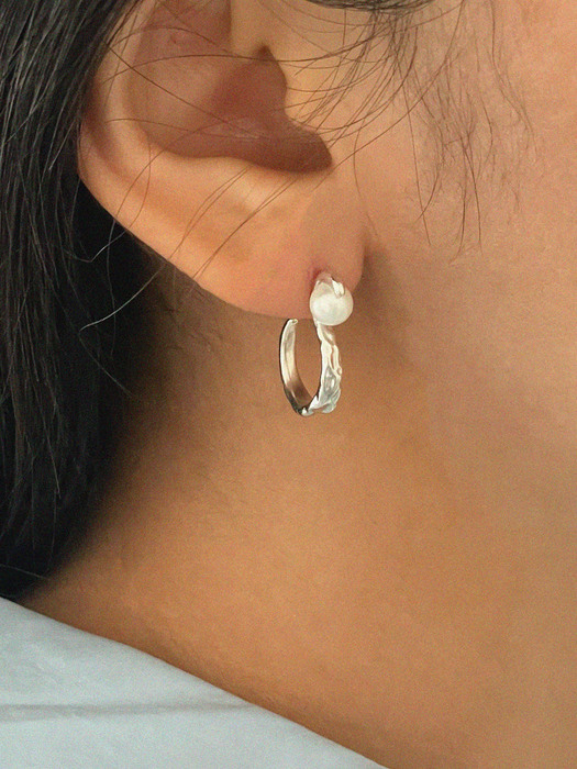 silver925 ripple earring