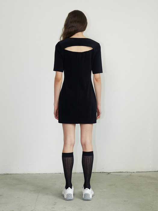 Back Hole Terry Dress - Night