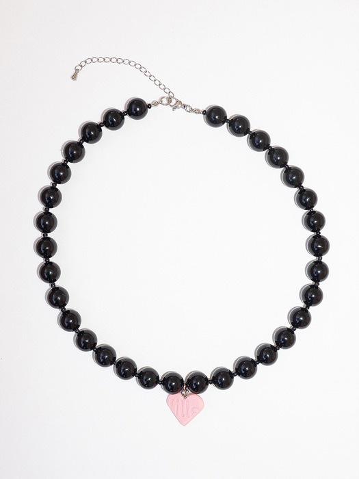 Heart Necklace_Black Onyx