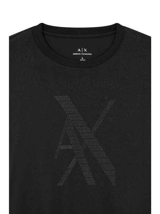 AX 남성  빅 AX 로고 크루넥 티셔츠_블랙(A413330005)