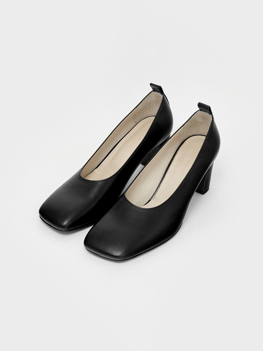 Rie Square Pumps Black