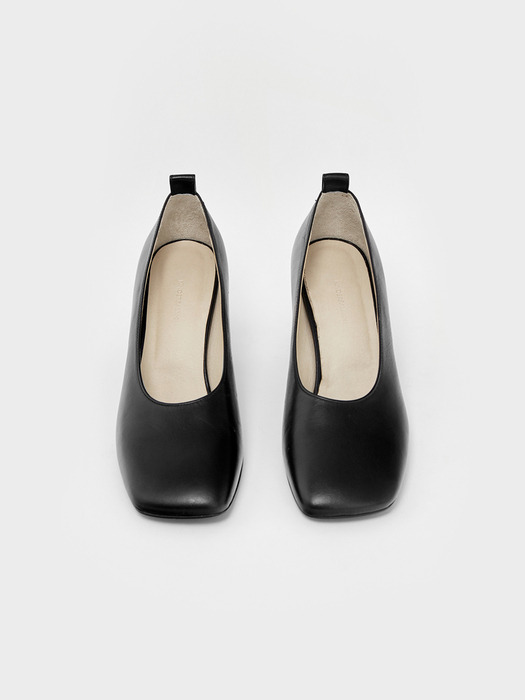 Rie Square Pumps Black