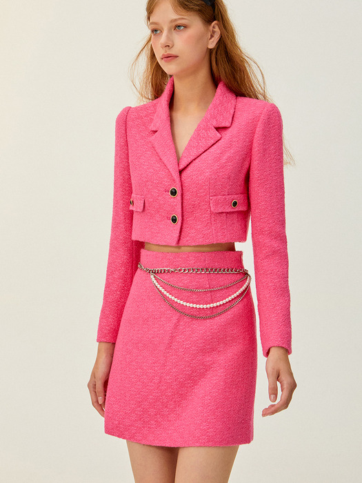 [스커트 단품] Lea Tweed Skirt (Pink)
