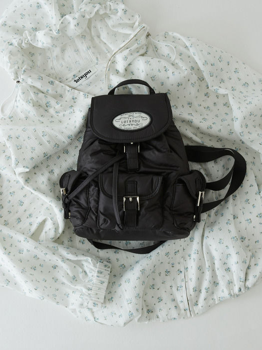 lotsyou_Nostalgia chubby Backpack Black