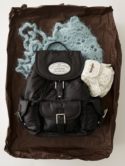 lotsyou_Nostalgia chubby Backpack Black