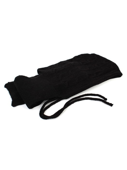 Wool Twist Black Muffler Balaclava 바라클라바