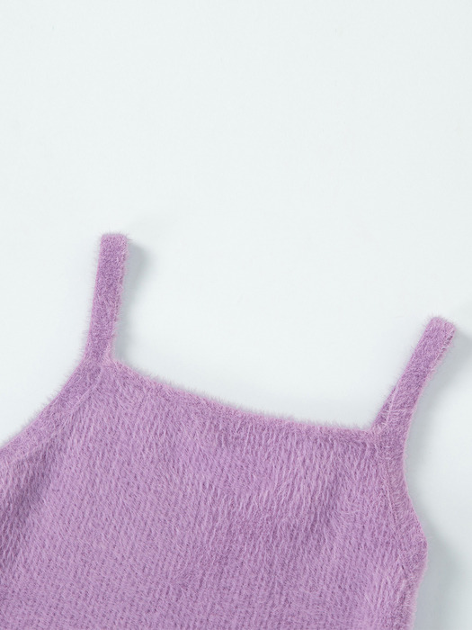 Pointed Hairy Strap Top_purple