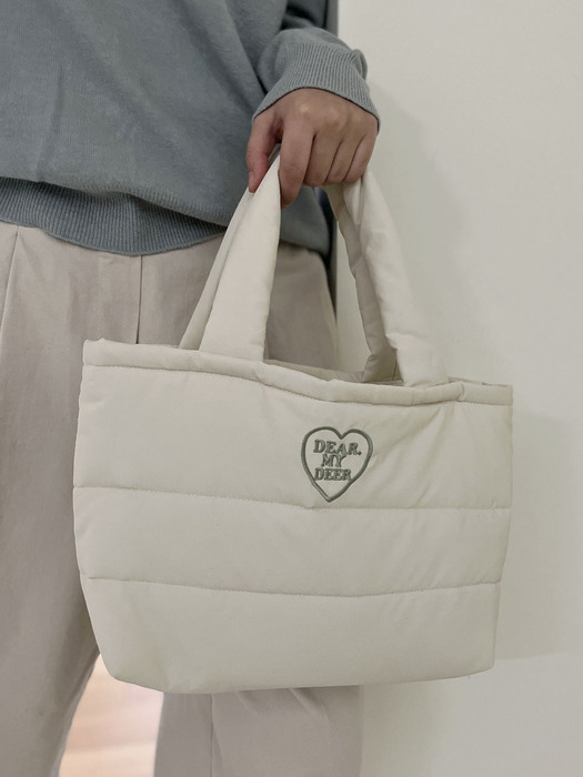 방수) Padding tote bag_ivory