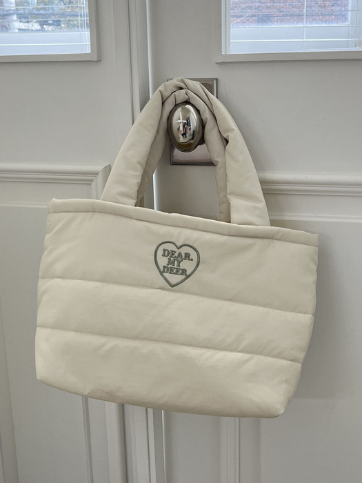 방수) Padding tote bag_ivory