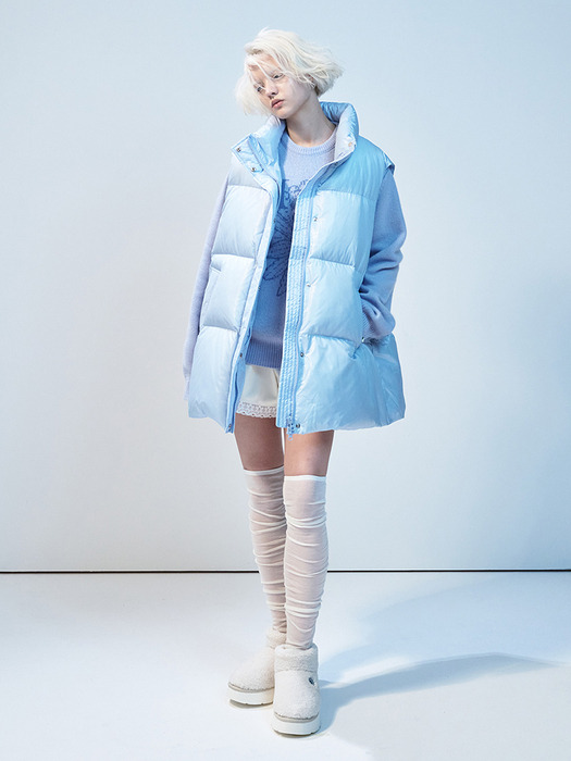 OVERSIZED DOWN VEST_SKY