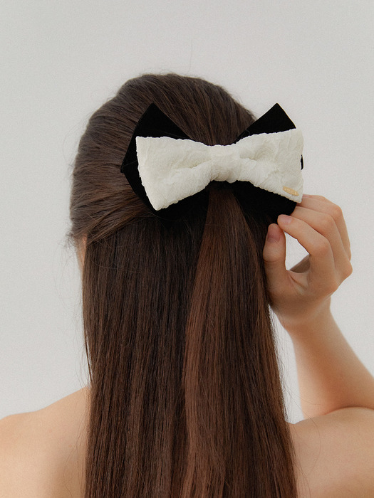 [단독] Romantic ivory ribbon hair pin_2type HP046