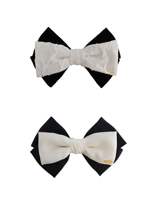 [단독] Romantic ivory ribbon hair pin_2type HP046