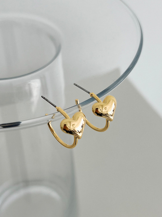 heart hoop earrings (2colors)