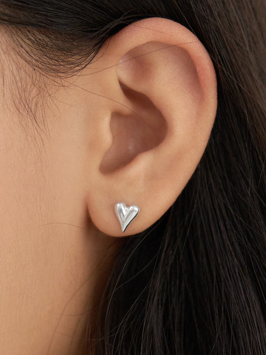 silver 925 heart earrings