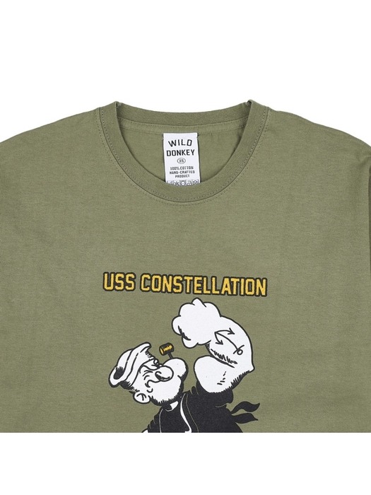 [와일드 동키] 콘스텔레이션 코튼 티셔츠 T CONSTELLTION 3 STRONG WASHED OLIVE GREEN