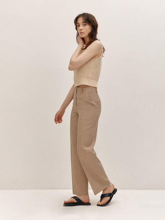 CLASSIC SEMI WIDE SLACKS (BEIGE)