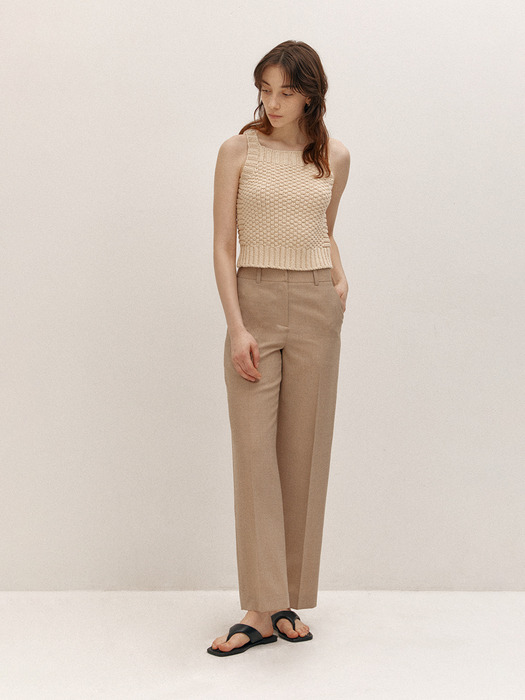 CLASSIC SEMI WIDE SLACKS (BEIGE)