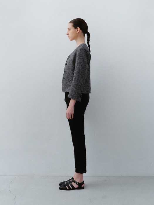 Line Tweed Jacket - Black