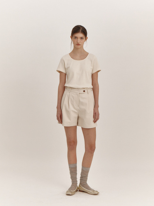 Basic Cotton Shorts(Natural)