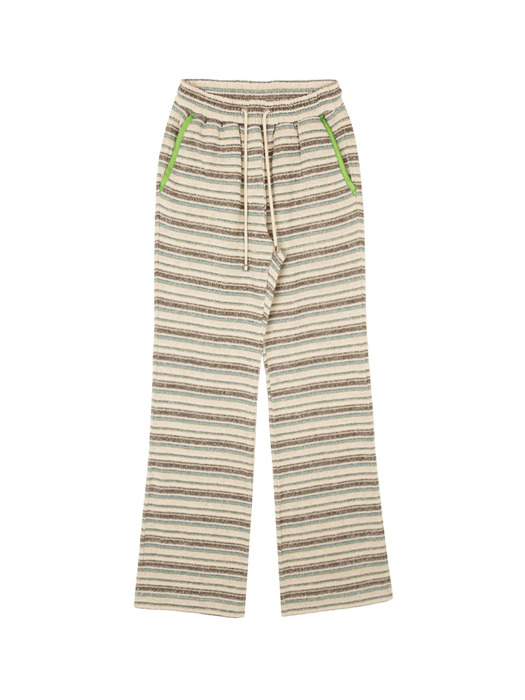 Stripe Knit Pants Green Stripe