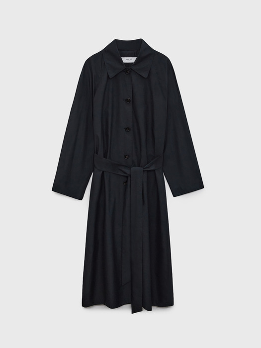Stan Single Polyester Trench Coat - Charcoal