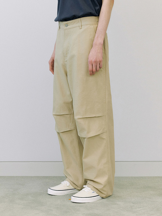 Washed heavy chino pants (beige)