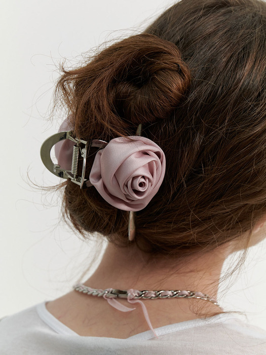 Satin Rose Metal Hair Clip (L241MHA100)