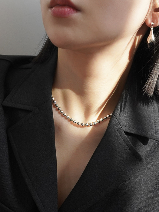 [Silver925] 5mm Silver ball chain choker necklace