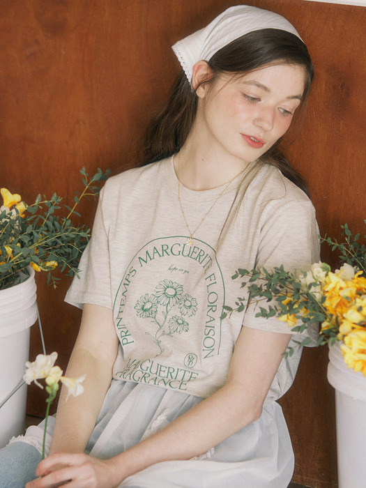 Marguerite T-shirt - Oatmeal