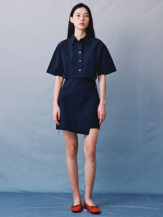 Signature CutOut Shirts Mini Dress  Navy (KE4371M02R)