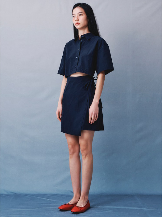 Signature CutOut Shirts Mini Dress  Navy (KE4371M02R)