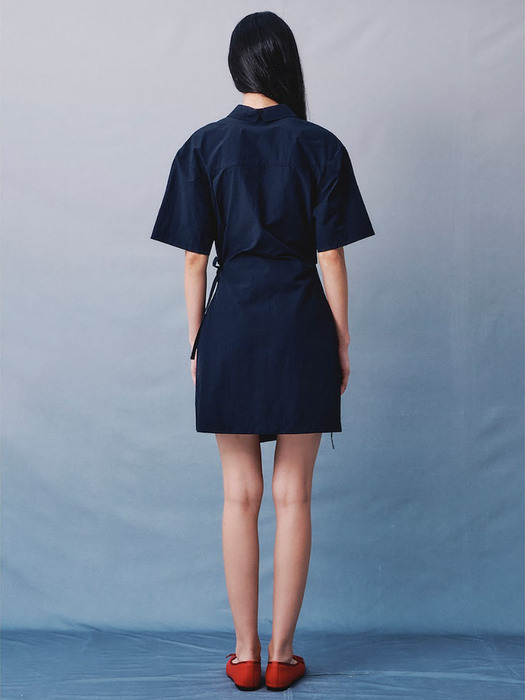 Signature CutOut Shirts Mini Dress  Navy (KE4371M02R)