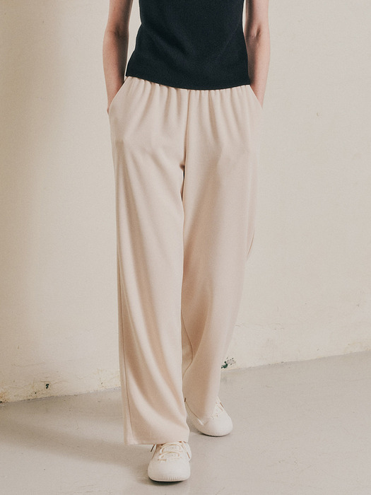 WD_Draped casual straight pants_IVORY
