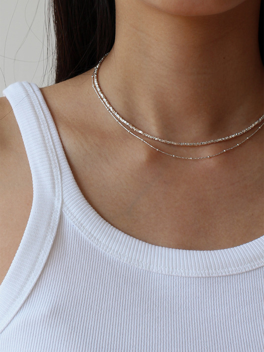 [Silver 925] Glitter Pebble Necklace