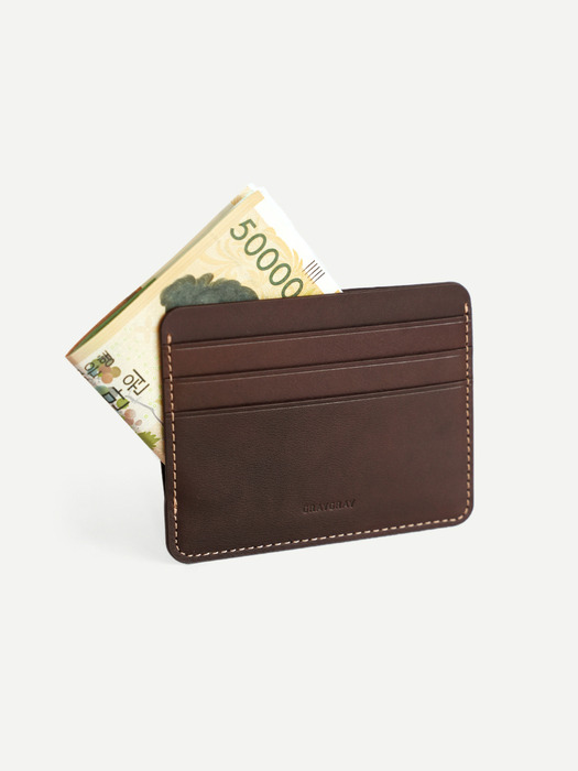 3단 페블 카드지갑 다크브라운(3Pebble Card Wallet Dark Brown)
