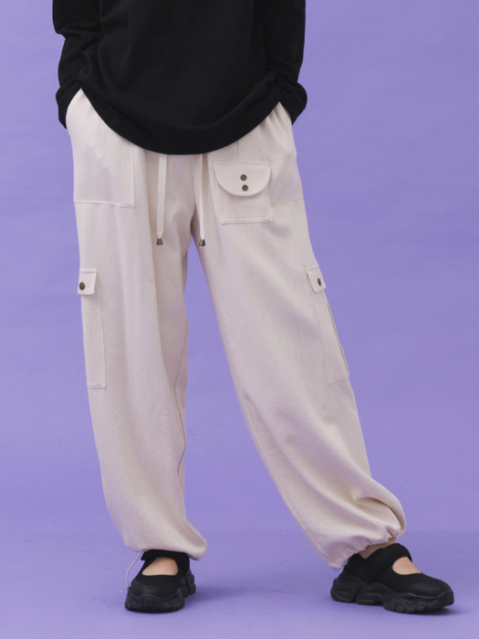COTTON CARGO PANTS_NATURAL IVORY