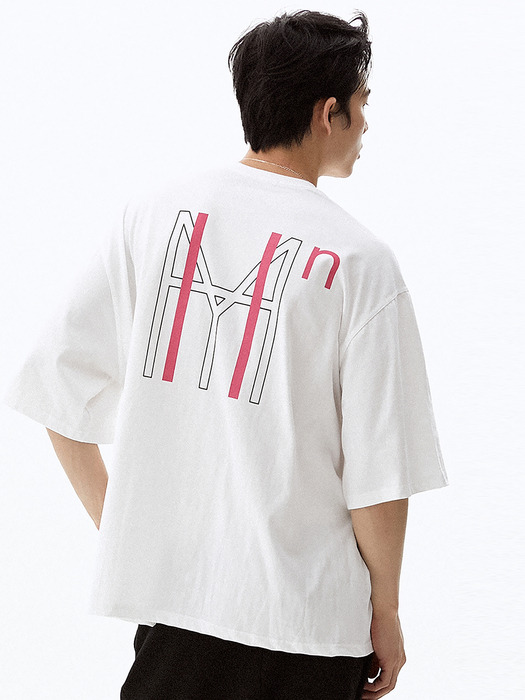 Monogram Logo Printed Overfit Tshirt ( 2 Colors)