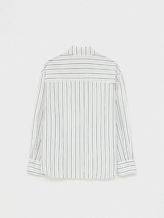 Multi Stripe Roll-up Shirt White