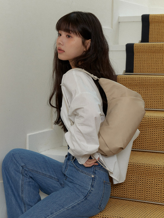 로에브 나일론 호보백 Loeb Nylon Hobo Bag_Beige