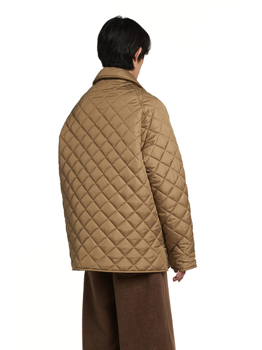 Collar Quilted Jacket_KHAKI