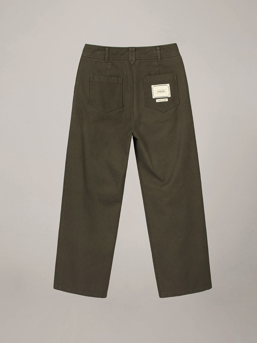 COTTON STRAIGHT PANTS_KHAKI