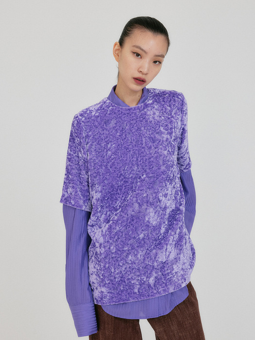 ZANN Button-Back Top - Purple