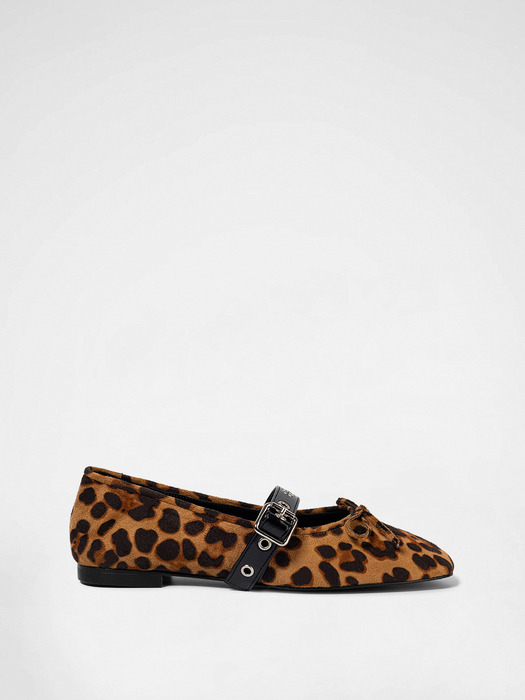 BUCKLE STRAP BALLERINA FLAT / LEOPARD